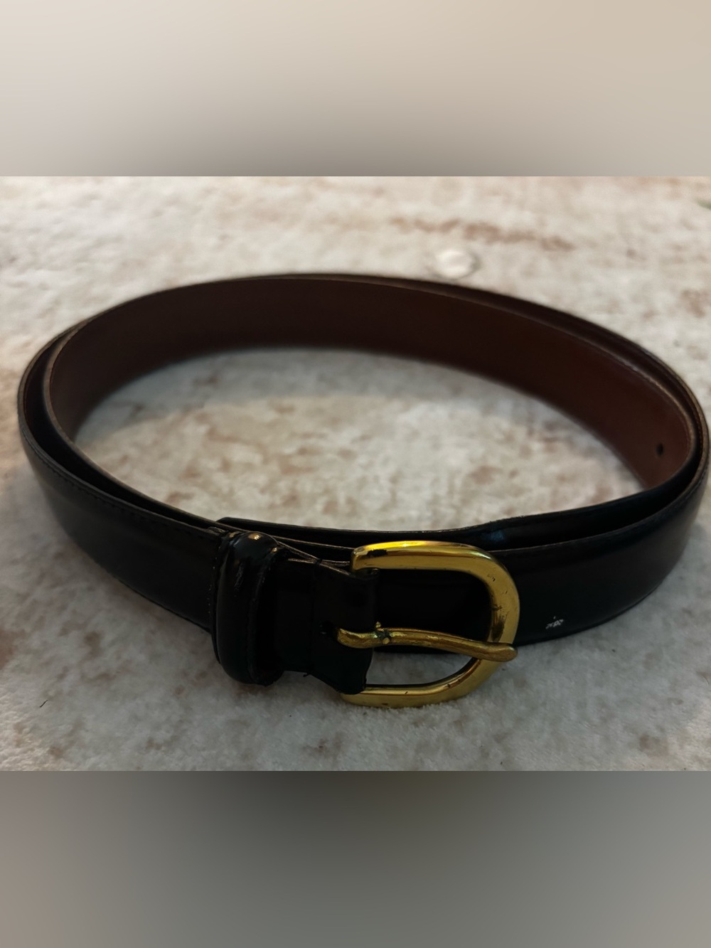 Vintage Coach Leather Belt Black Gold Tone Buckle Size 44 Made in Costa Rica